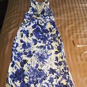 Petite Maxi Dress Blue/black/white floral